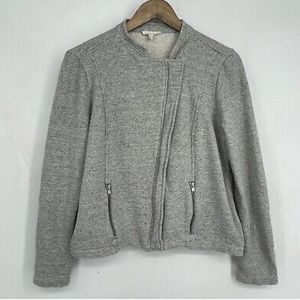 Eileen Fisher Cotton Moto Jacket Gray Zip Up - in Perfect Condition